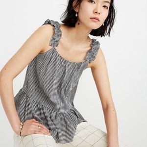 Madewell gingham ruffle tank